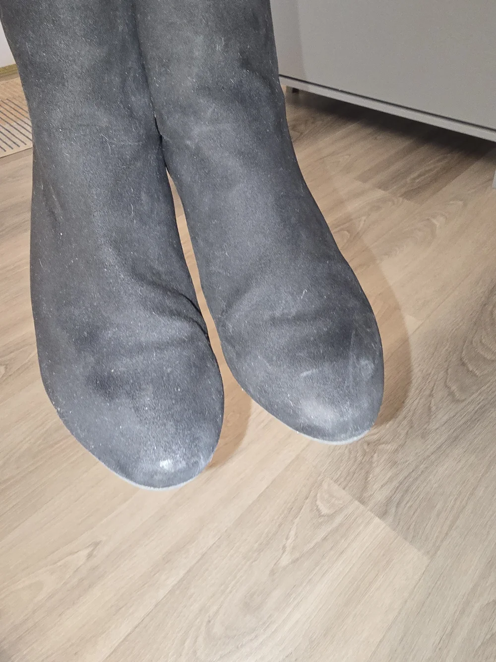 Old Navy Black Suede-Look Ankle Booties with Block Heel